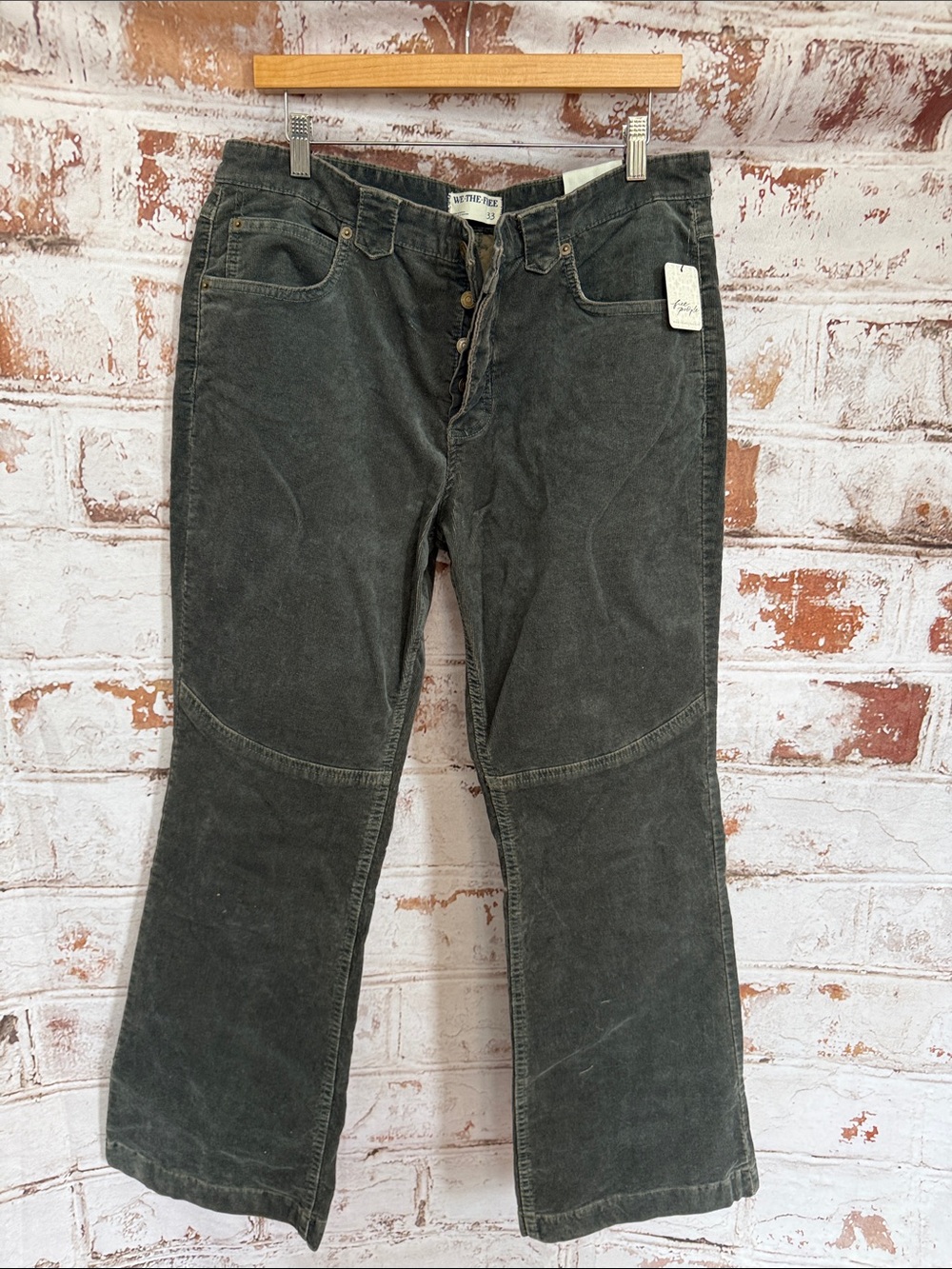 We The Free Womens Bootcut Corduroy Jeans in Dark Olive